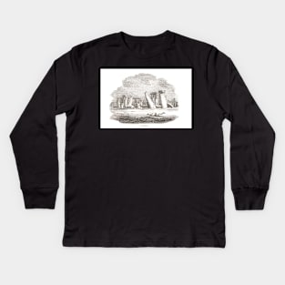 Stonehenge prehistoric monument, England Kids Long Sleeve T-Shirt